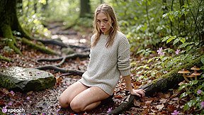 Brunette Devours East Asian Boyfriend in Forest