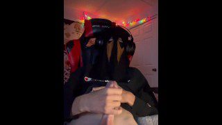 Masked Konig cosplay cums while masturbating(Loud Moaning)